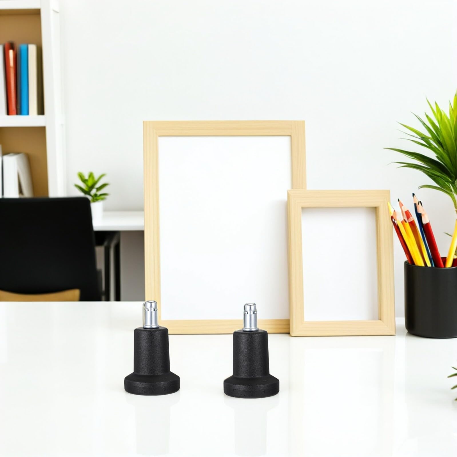 Produktbild von 5 Nivellierfüße Aus Kunststoff & Metall Für Friseurstühle – Ergonomisch, Höhenverstellbar, Rutschfest – Für Salonstühle & Möbel