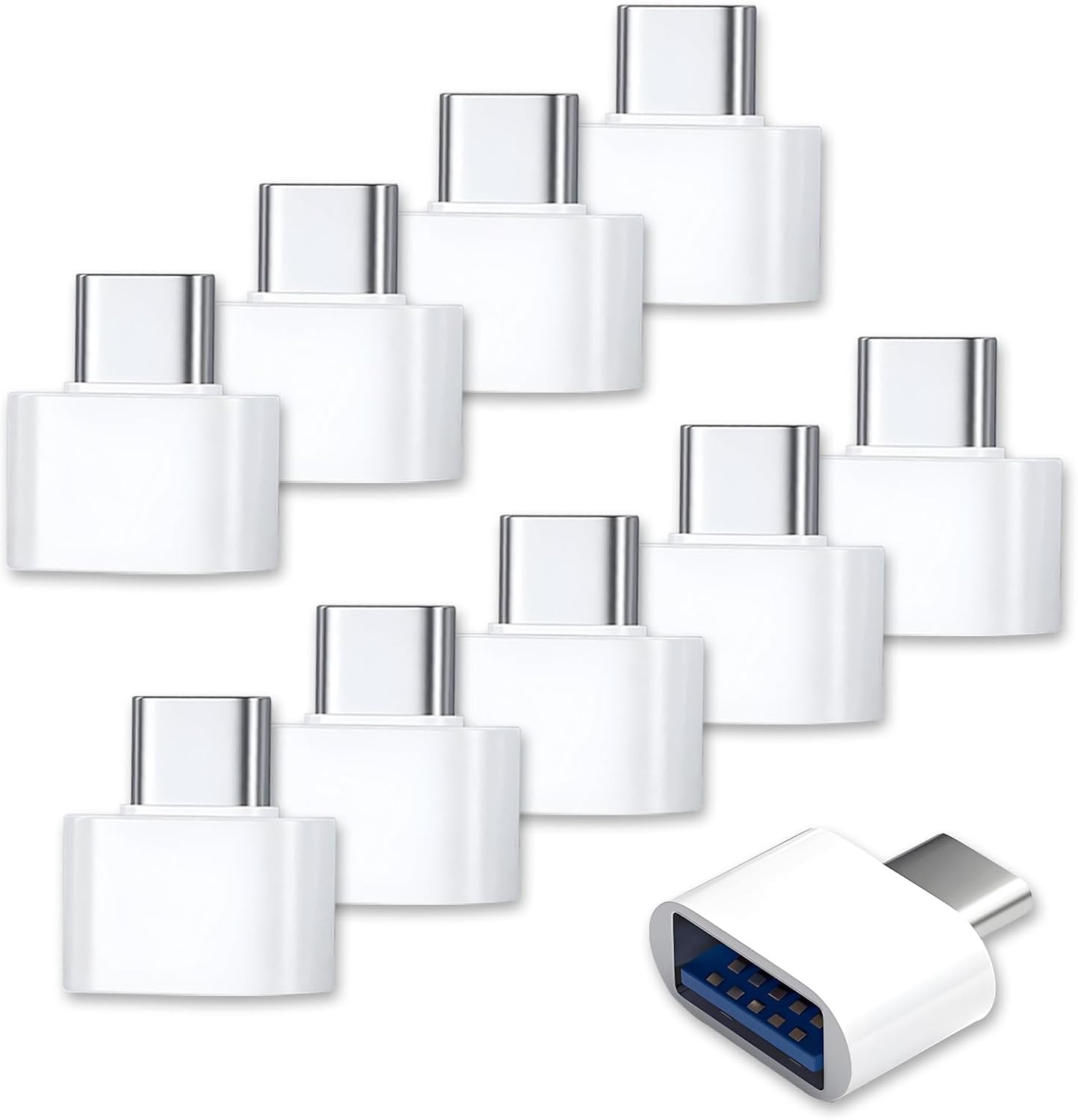 10 Pack USB-C to USB Adapter, USB Type-C to A Female for Flash Drive, Mouse, Keyboard, Controller