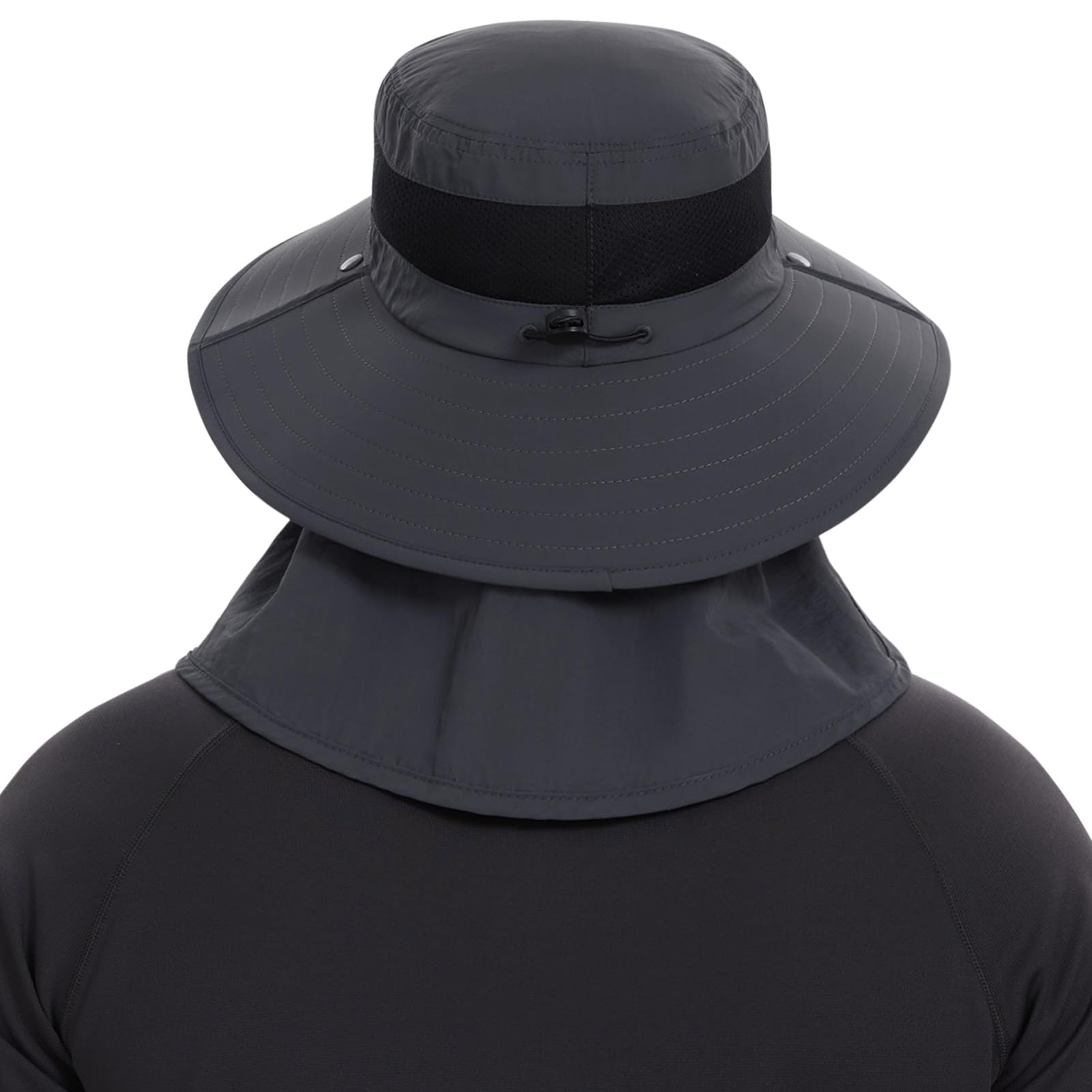 Bassdash Chapeau de Soleil Respirant UPF 50+ avec Couvre-Visage Amovible et Rabat de Cou Chapeau Unisexe à Large Bord résistant à l'eau pour la pêche la randonnée l'extérieur Les Hommes et Les Femmes