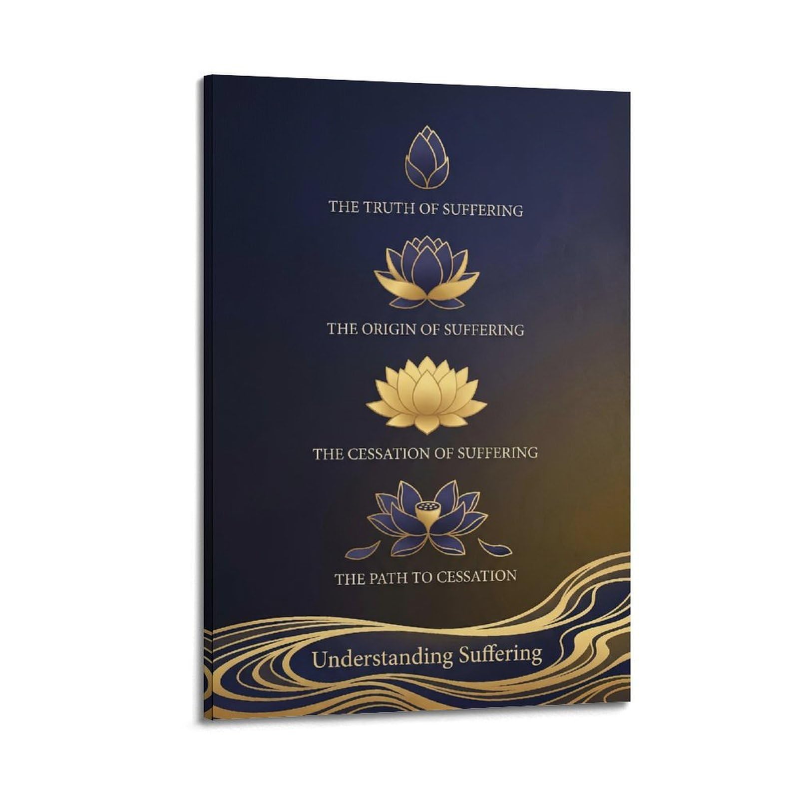OKNGB Buddhist Four Noble Truths Poster Suffering Path Awakening Decorative Painting Canvas Art Picture 24x36inch(60x90cm)