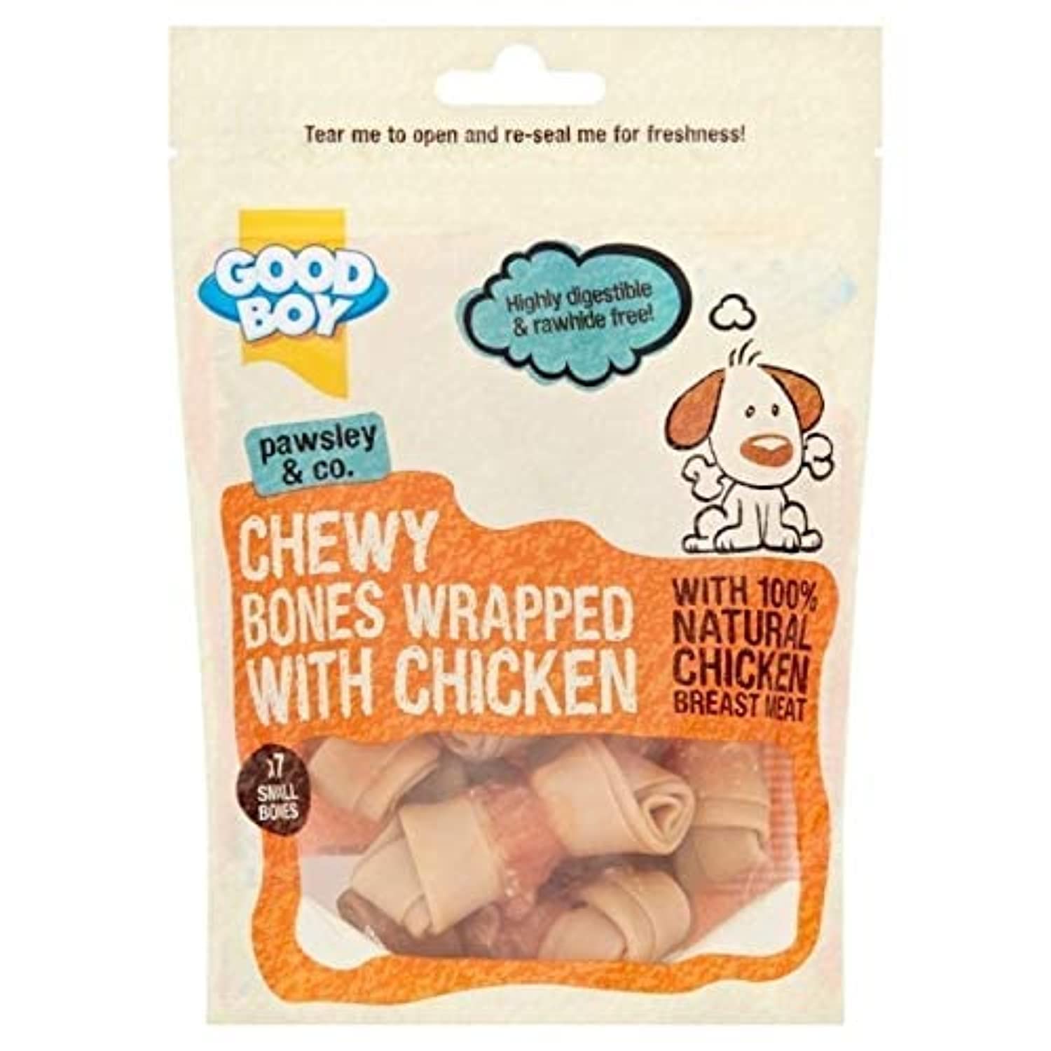 Armitage Good Boy, Wrapped Made With Natural Chicken Chewy Bones, Dog Treats, 7 Per Pack