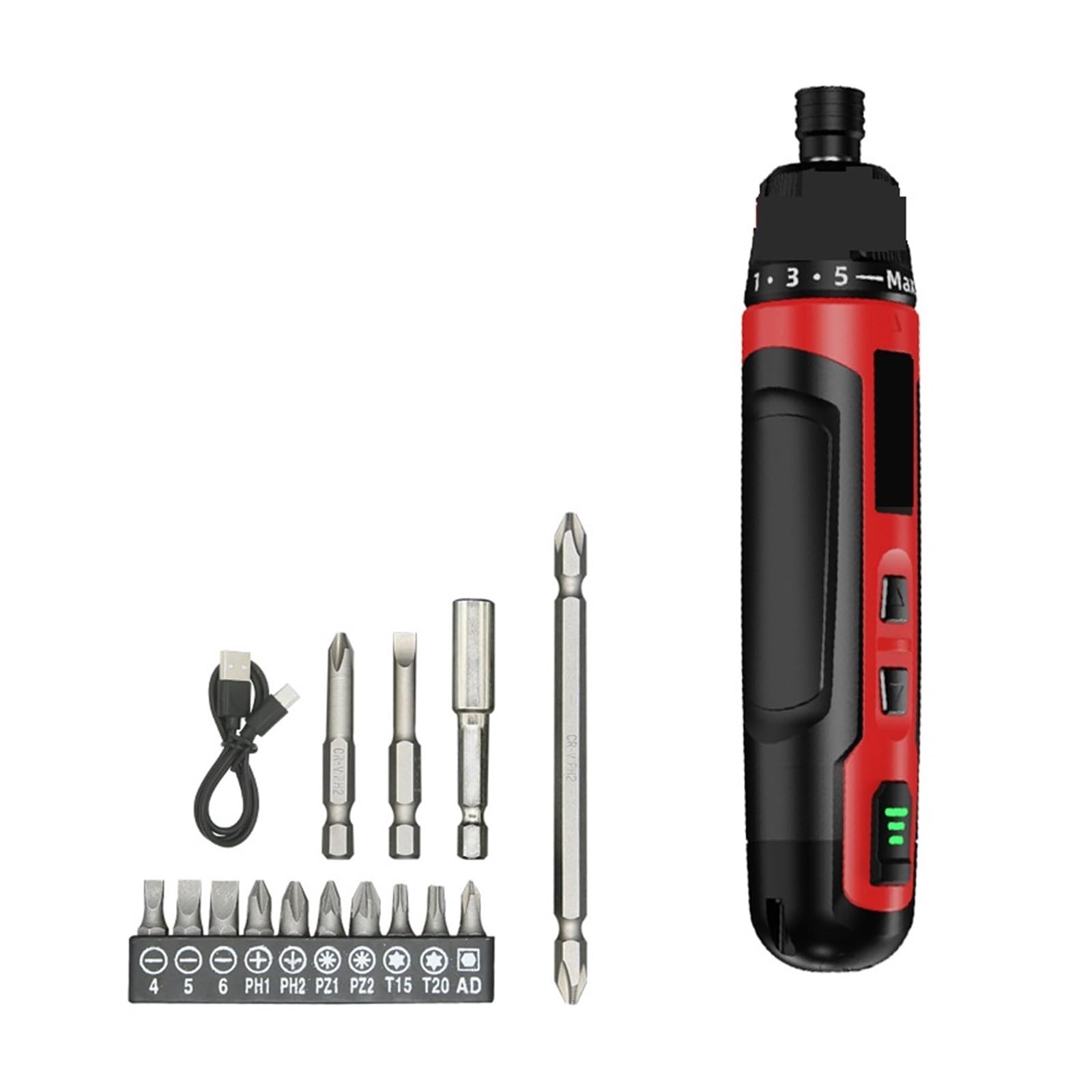 Dothmvgtd Red-6-Speed Torque 6-Speed Torque Cordless Electric Screwdriver 2000Mah Lithium Battery Drill 3.6V Power Tools Set Household Maintenance Repair Portable Lightweight(Red-6-Speed Torque)