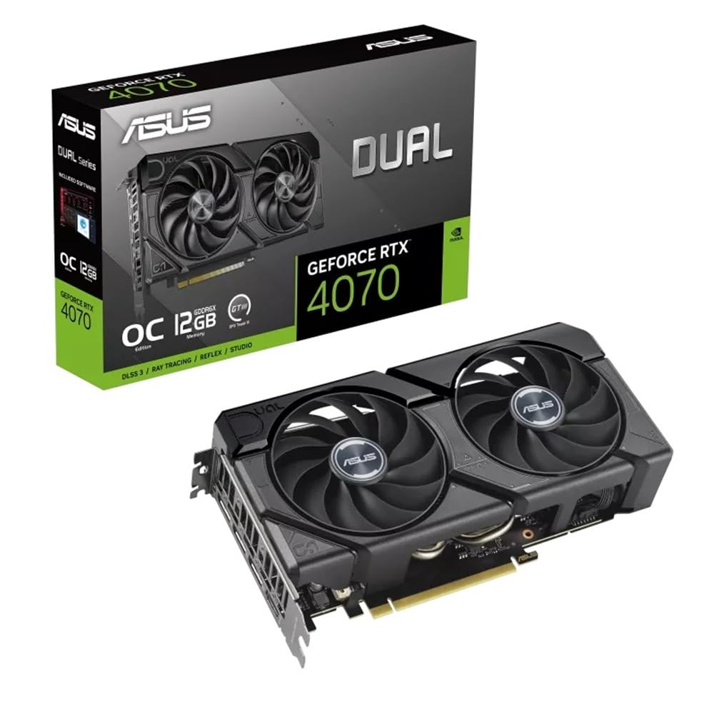 美品 ASUS GeForce RTX 4070 12GB ASUS DUAL NVIDIA GeForce RTX 4070 OC Edition Scheda Grafica 12 GB