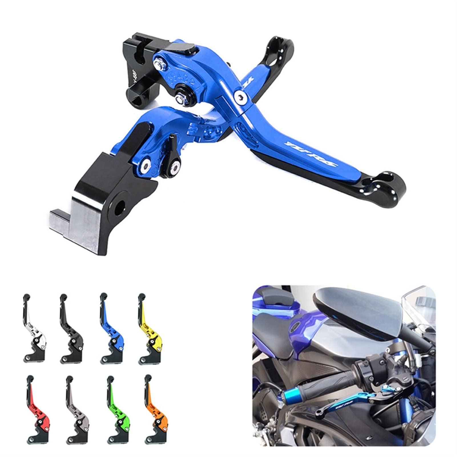 Motocykl Dźwignia Sprzęgła Lever Set for Yzfr6 2005-2016 CNC Wysuwane Dźwignie Hamulcowe Składane Dźwignie Sprzęgła Hamulcowego Regulowane Uchwyty Motocyklowe(4)