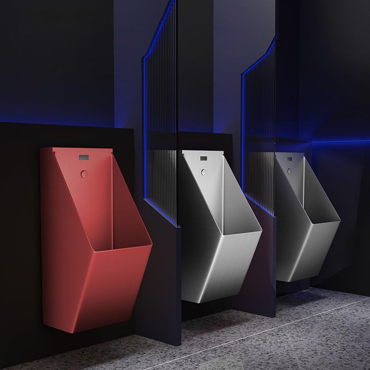Urinario de acero inoxidable montado en la pared, sistema de descarga automática de 7 segundos para uso comercial en centros comerciales, escuelas, obras de construcción y baños públicos