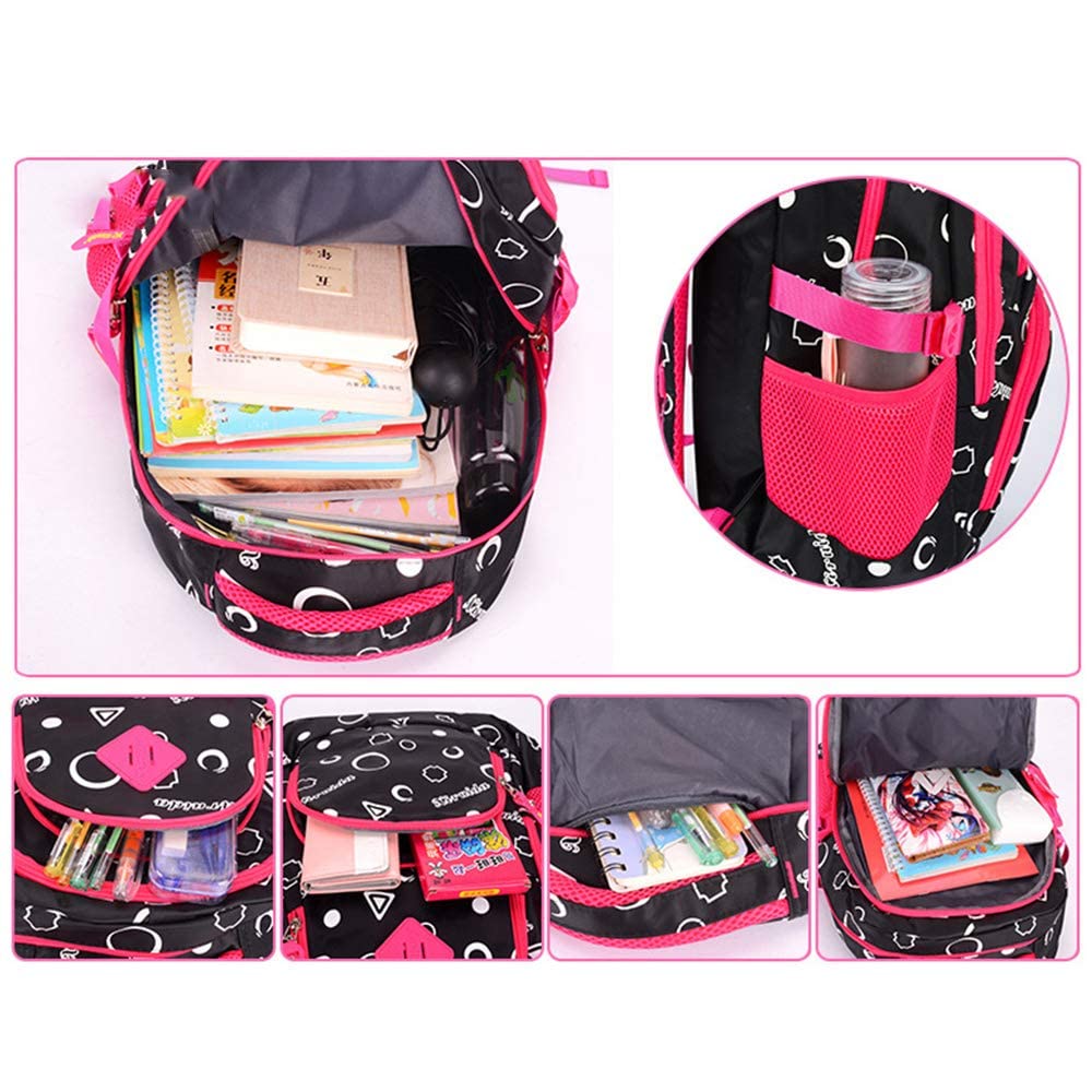 Zaini, Zaino scolastico for ragazze adolescenti, zaino for laptop da donna(Black)