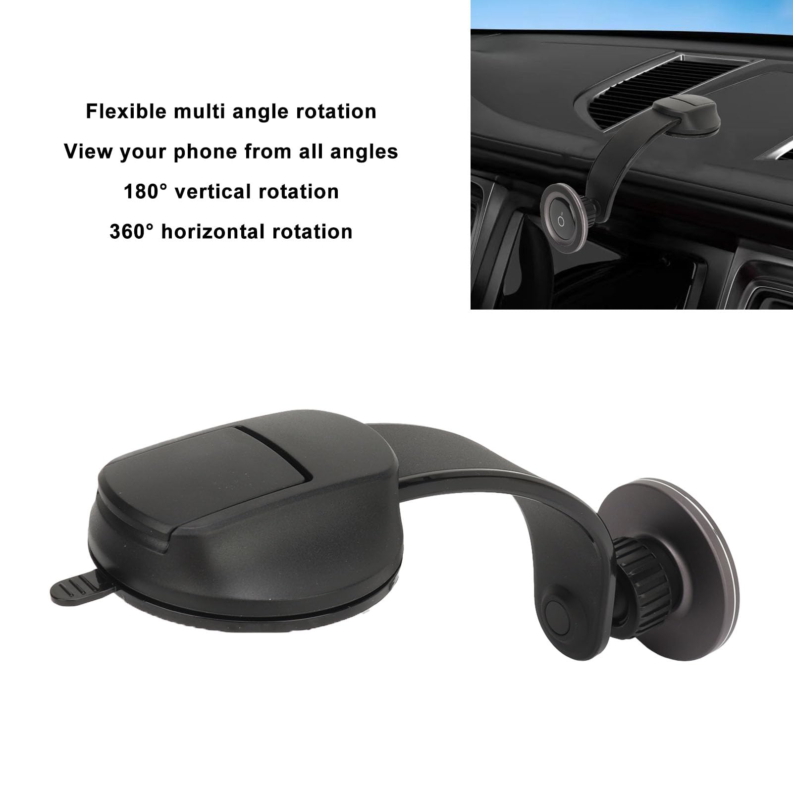 Fydun 360 Rotatable Car Phone Holder Magnetic Phone Holder for Car Car Mount Bracket Car Suction Cup Windshield for All Phone Dashboard Phone Mount