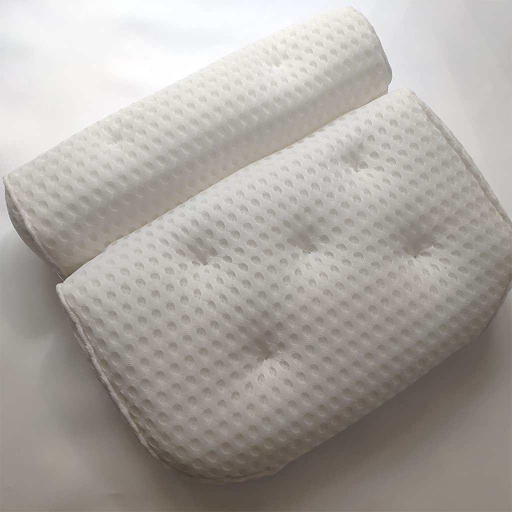 Cuscino da bagno ad aria per poggiatesta e collo con ventosa