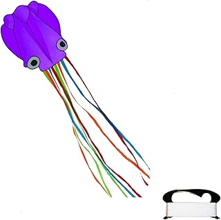 Kite for Kids and Adults 100m Line Board Octopus Soft Kite Large Boneless Octopus Adult Kite Children Outdoor Sports Kite Long Tail Kites Easy to Fly Kite Stereoscopic Kite Toys (Color : Purple)