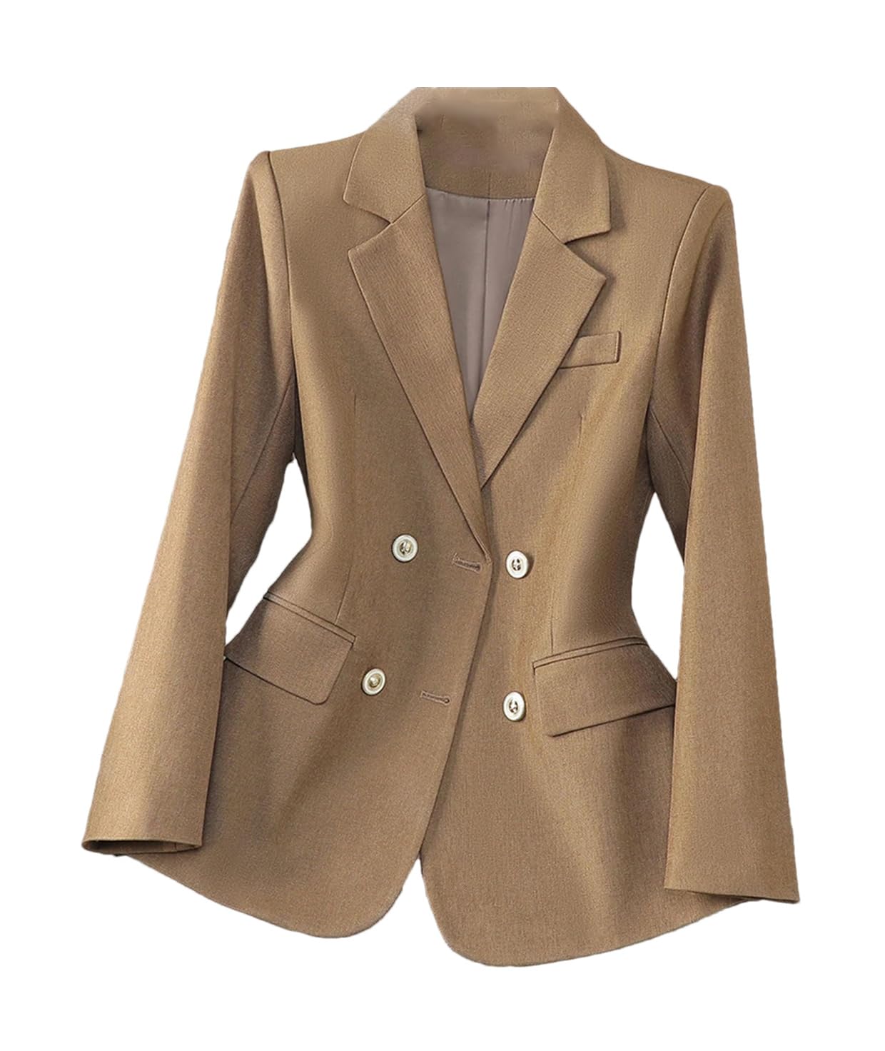 WomenS Elegant Blazer Jacket Long Sleeve Notched Collar Double Breasted Business Work Wear Formal Jacket