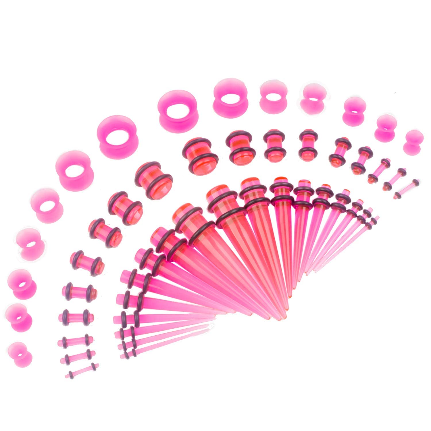 2g Ear Plugs SOOPE 50 Pieces Acrylic Tapers And Plugs 14G-00G Silicone ...