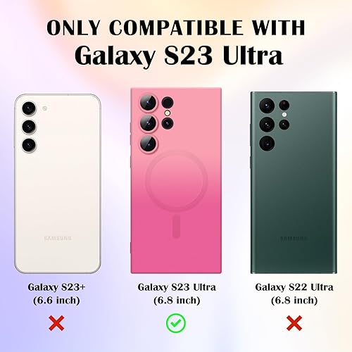 Miniatura 5 de Newseego Funda magnética para Samsung Galaxy S23 Ultra 5G, funda de silicona líquida suave de lujo, antiarañazos, a prueba de golpes, protector