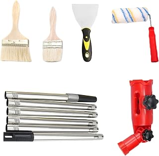 Paint Roller Set, Painting Roller Sets, Vinkelborsthuvud, utdragbar stång | Design, renoveringsverktyg för tak, dörrar, skåp, fronter, däck, inomhus och utomhus, 30 x 20 cm