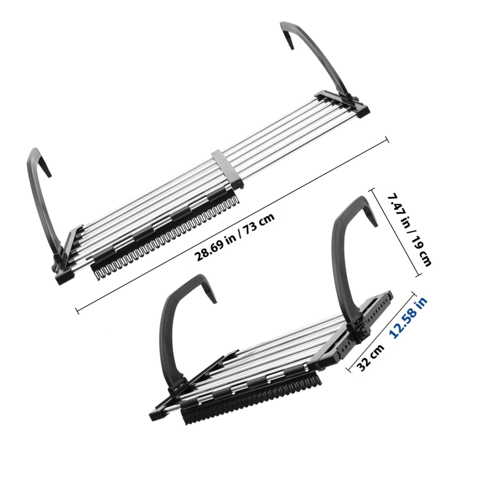 Stendibiancheria Capacità Biancheria Balcone e da in Inossidabile Acciaio Abs, Design Pieghevole e Resistente alla Ruggine 10kg Asciugare per Indumenti Intimi su Davanzali