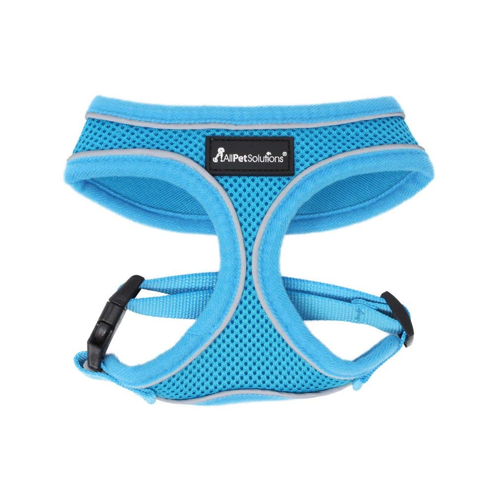 AllPetSolutions Dog Harness - Cool Pet Vest with Back D-Ring for Dog Lead Clips - Mesh Fabric Puppy Harness with Soft Padding - Training Stuff and Supplies for Small, Medium, Large Dogs - M, Blue