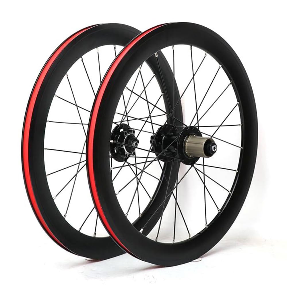 LSRRYD 20inch Folding Bike Wheel Set 406 BMX Wheelset 40mm Aluminium Alloy Rims Disc Brake Sealed Bearing Hub For 11 Speed Cassette Flywheel 24H
