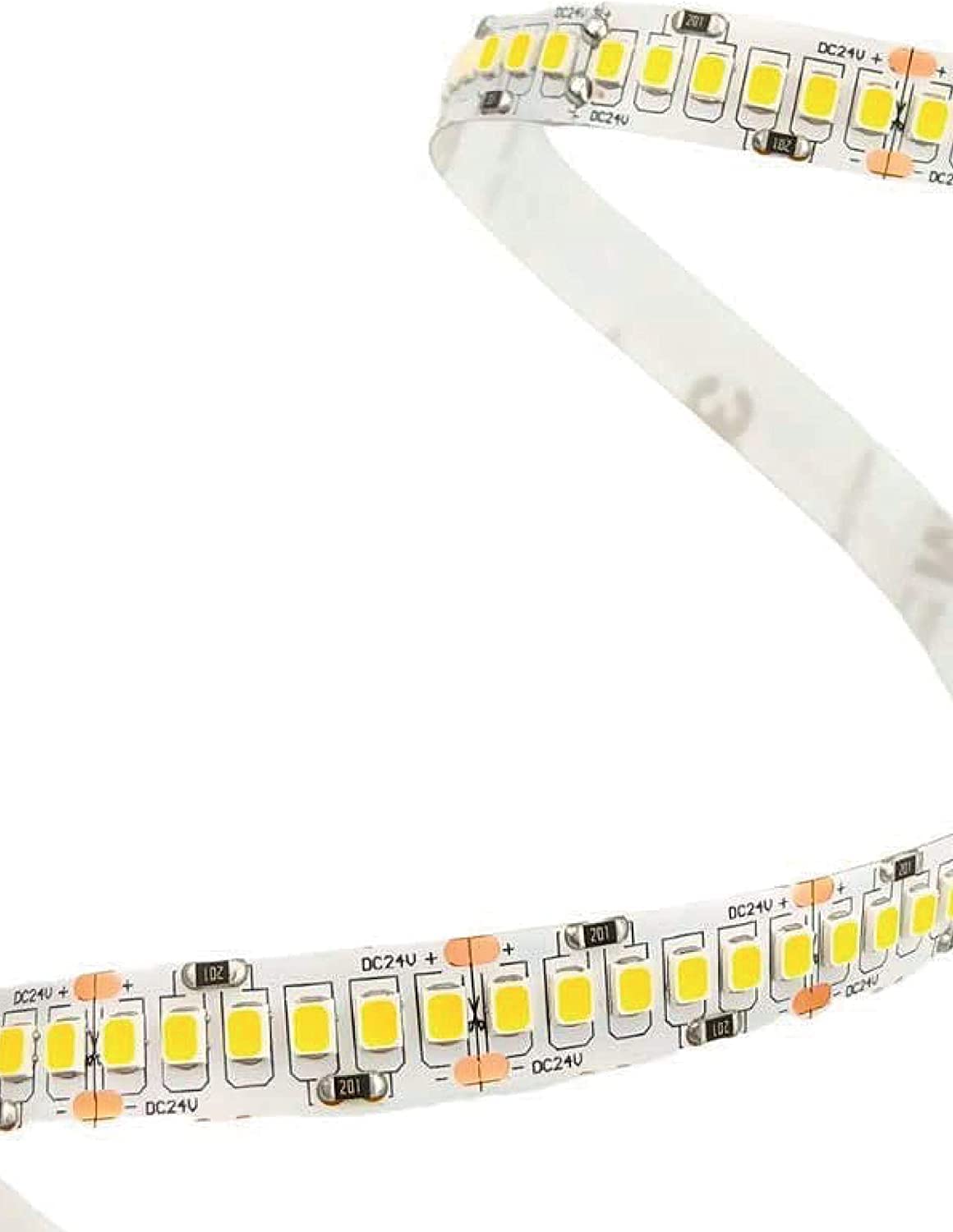 Strip HP LED 96W 24Vdc 5 METRI 1200 -LED- effetto luce continua colre bianco IP20 altissima luminosità fino a 7000 LM (4000K)