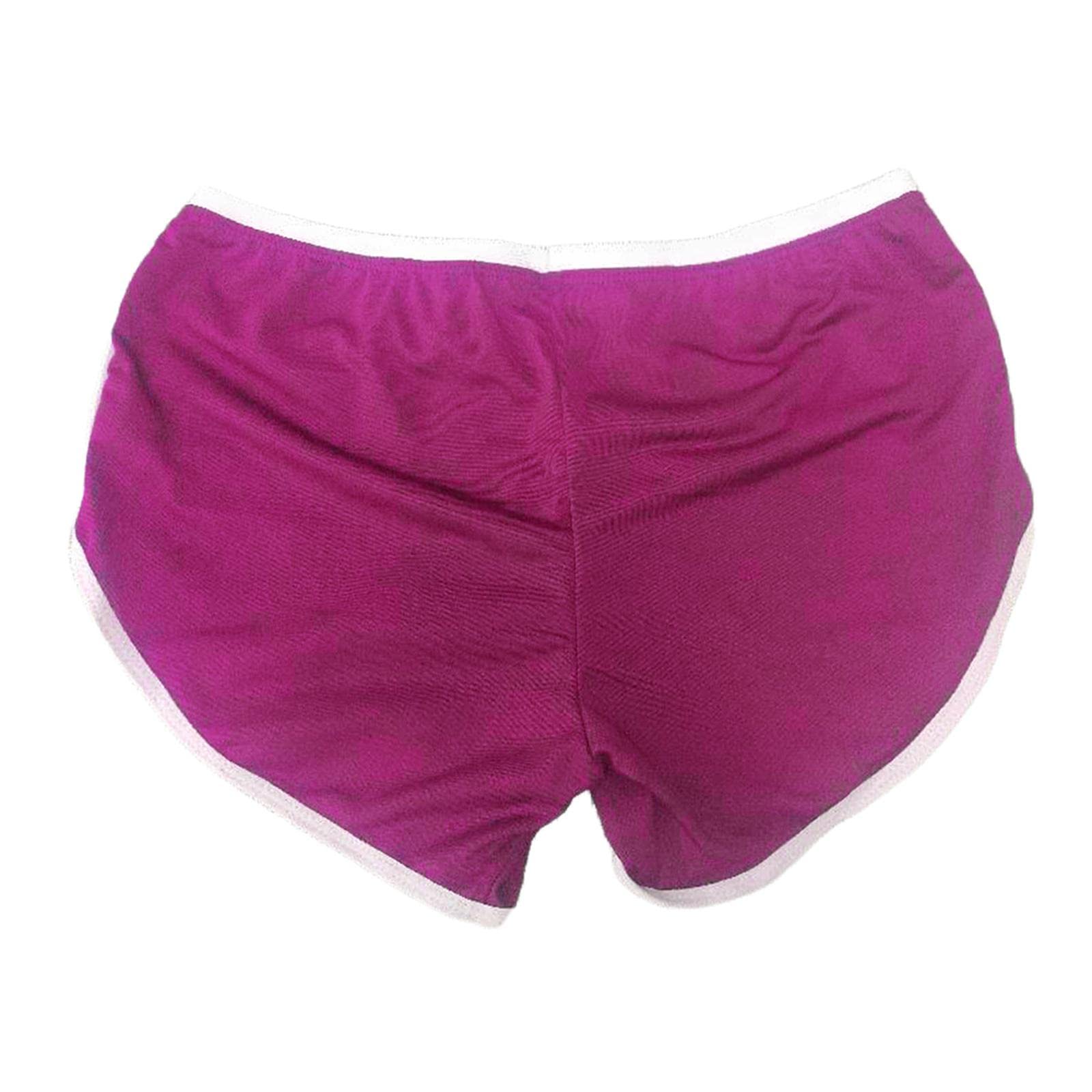 Female Fitness Shorts Workout Summer Activewear Hot Pants Short XXL Purple-image-15
