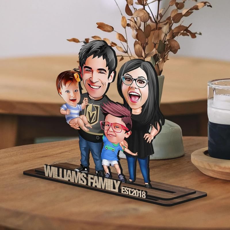 Image of THE GRANDEUR Personalized Father's Day Gift Caricature - for Dad, Papa, Dadaji | Unique Gift for Daddy, Grandpa, Husband from Son Daughter (Design 4)