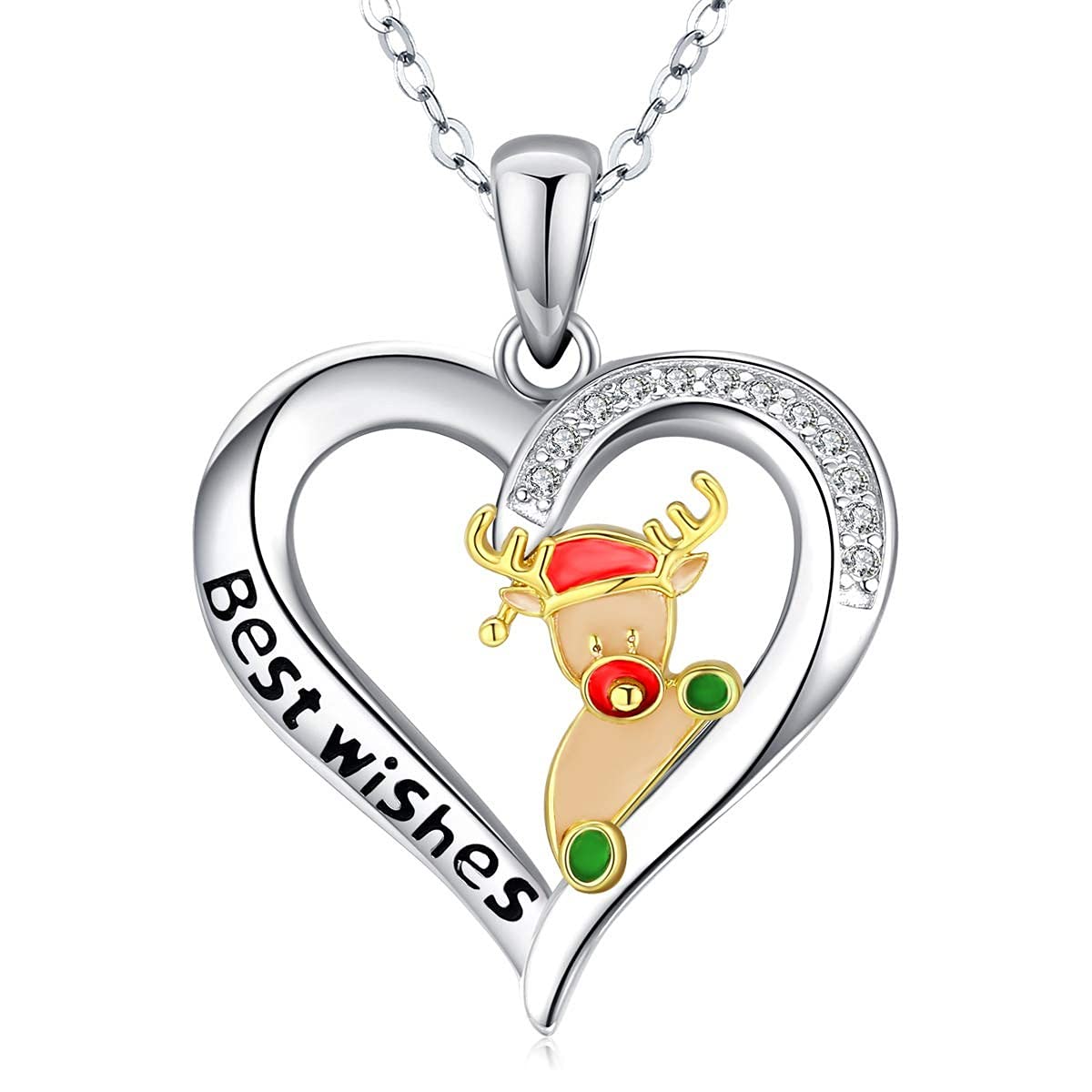 Christmas Jewelry Gift For Women Fashion Santa Claus Love Heart