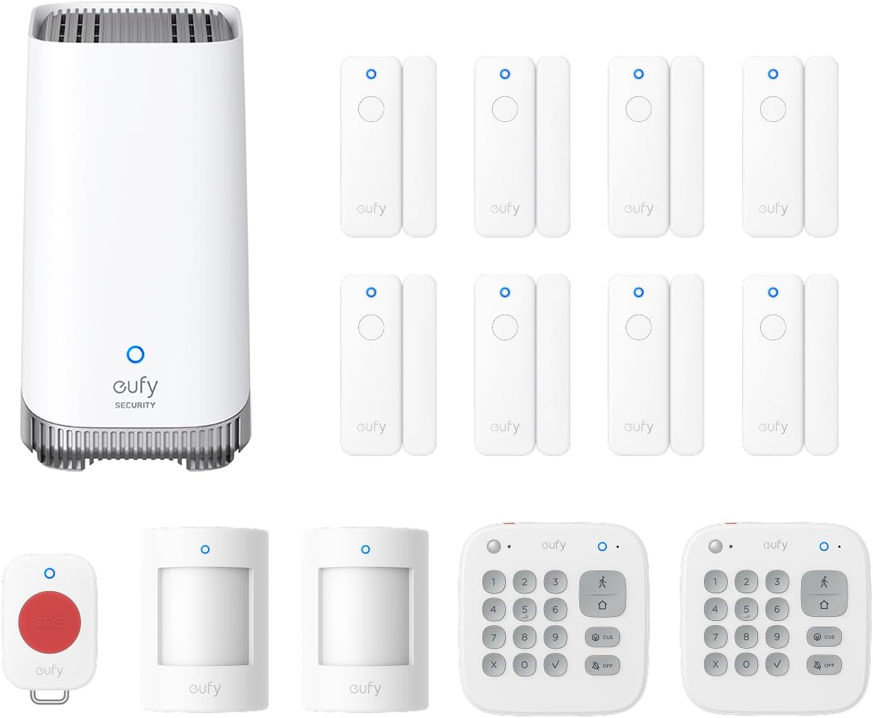 eufy Alarm System 14-Piece Kit with Homebase 3, Wireless Smart Home or Business Security System, Expandable, Easy Setup, App Control, No Monthly fee