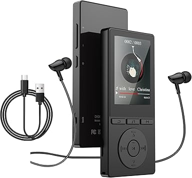 64GB MP3 Player with Bluetooth 5.3, Music Player with HiFi Sound for Sports Runners, 2.4" Screen MP3 Player Built in HD Speaker Voice Recorder FM Radio E-Book, Expanded Up to 128GB, Earphone Included