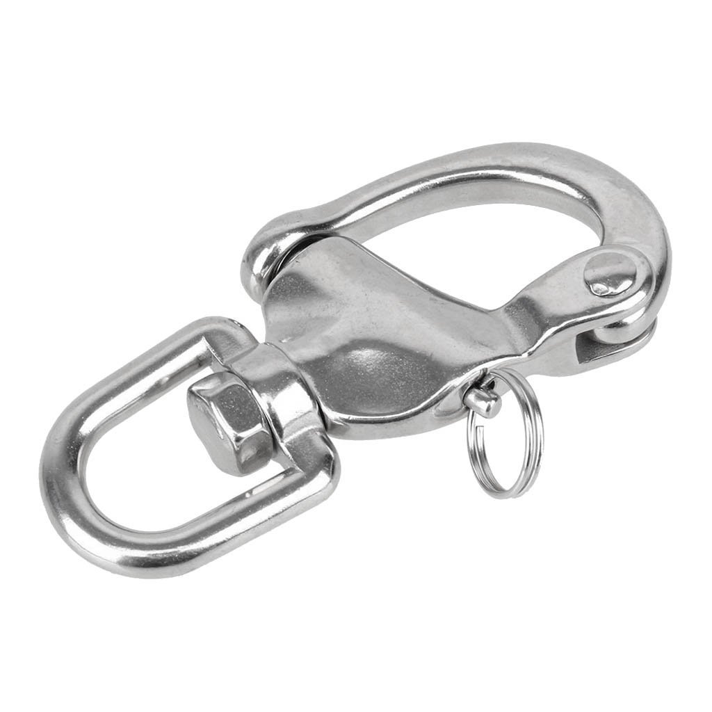 316 Stainless Steel Quick Release Snap Shackle Hardware 70mm With Round Ring Forged Hook Marine Instruments Swivel Eye Gears Shackles For Boat - View #2