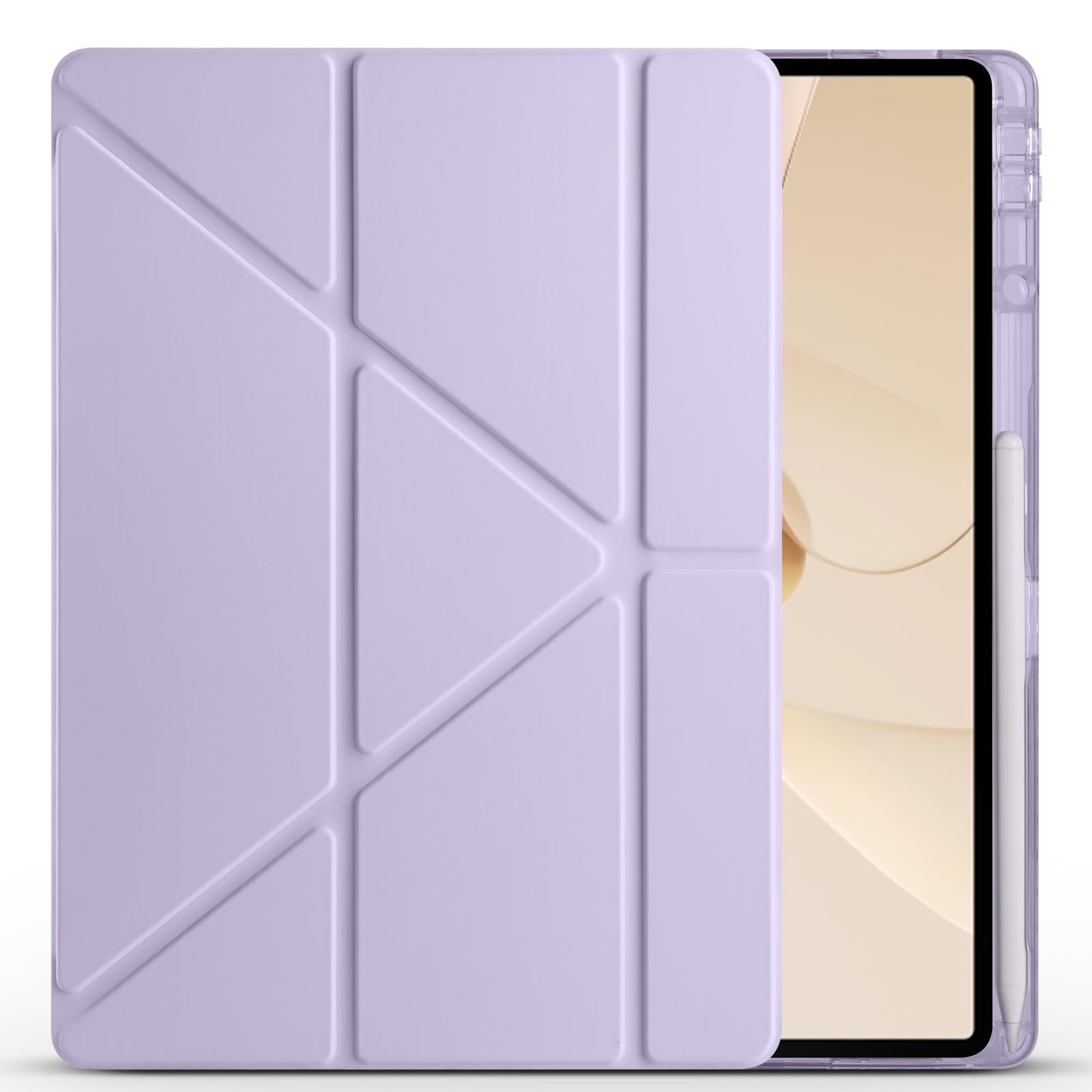 Zore Huawei ile uyumlu Matepad 12X Kılıf Zore Tri Folding Kalem Bölmeli Standlı Kılıf Lila