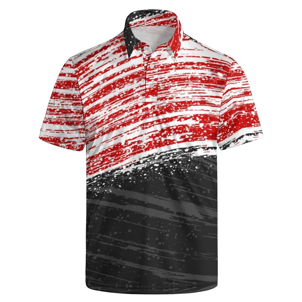 Men's Funny Golf Shirts Hawaiian Polo Shirts 80S Flashes Polo Shirts Funny Hawaiian Beach Summer Golf Polo Shirts