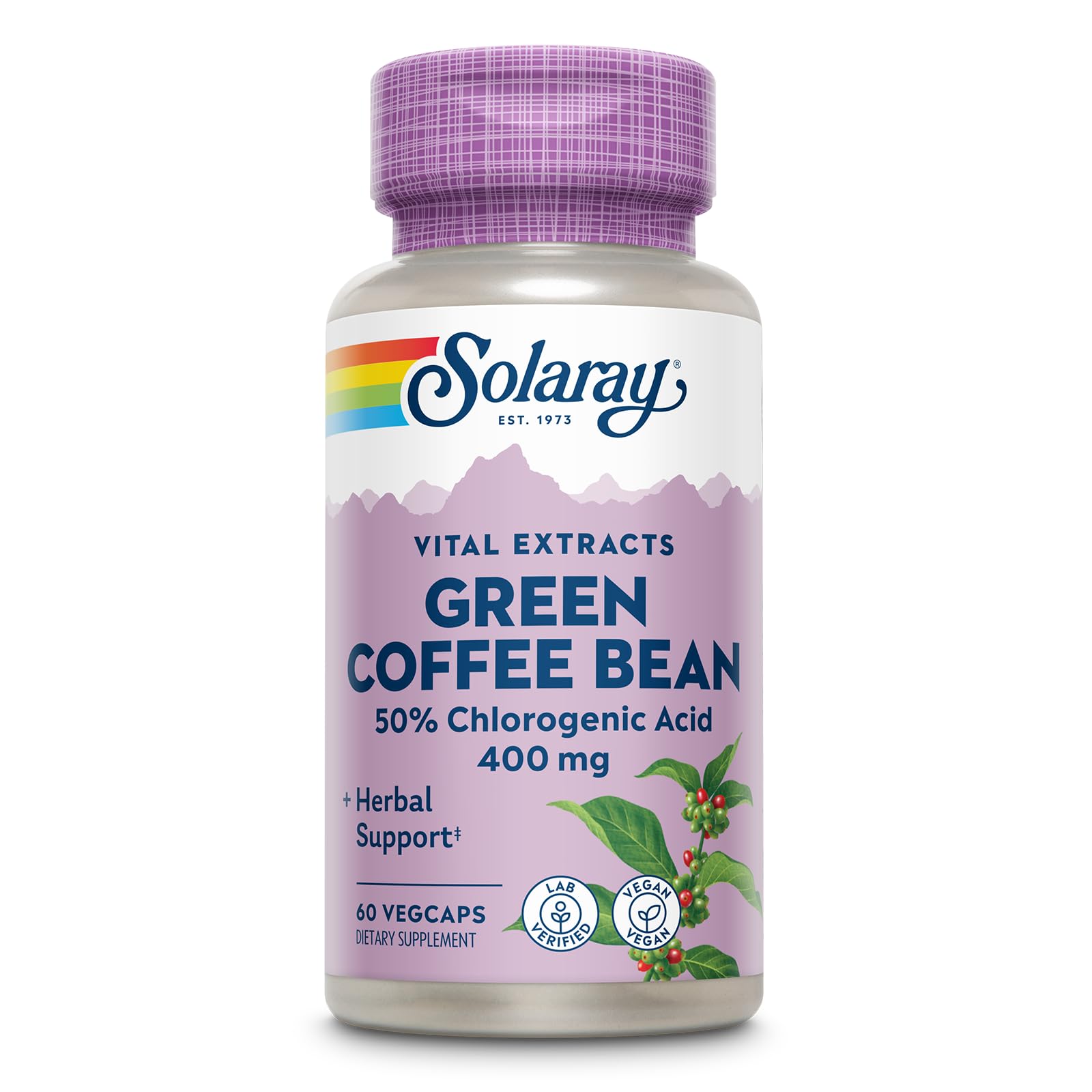 SOLARAY Guaranteed Potency Green Coffee Bean Extract, Veg Cap (Btl-Plastic) 400mg | 60ct