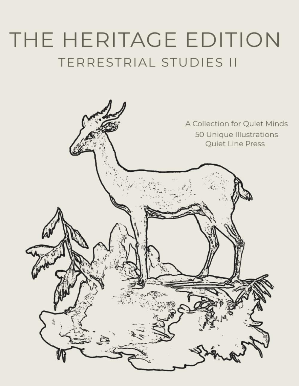 The Heritage Edition — Terrestrial Studies II: A Curated Minimalist Colouring Book: 50 Essential Line Illustrations for Adults and Teens (The Minimalist Colouring Series)