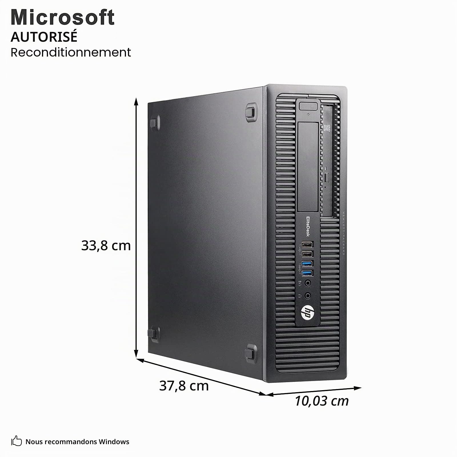 HP EliteDesk 800 G1 SFF Business haute performance ordinateur de bureau PC (Intel Core i5 4570 3,2 G, 16 Go de mémoire RAM DDR3, disque dur de 2 To, DVDROM, HDMI, Win 10 Pro) (certifié