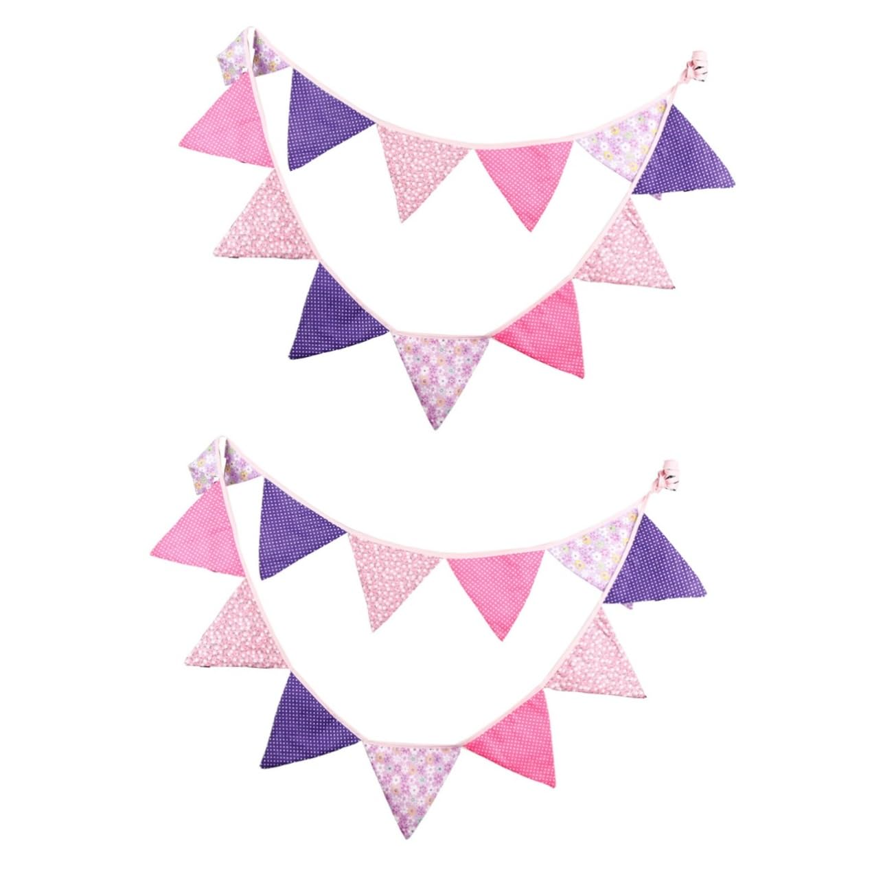 Cabilock 2 Banderines Triangulares Atractivos De Algodón Sólido Para Fiestas Ideales Para Cumpleaños Eventos Festivales Y Decoración.