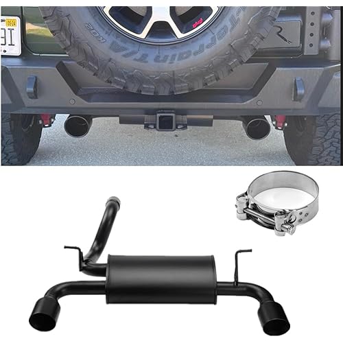 Axle Back Dual Outlet Performance Exhaust System - Fits For 2018-2023 Wrangler JL 2/4DR - Offroad Durability - Stainless Steel, Black Finish - Deep Smooth Exhaust Tone JL01