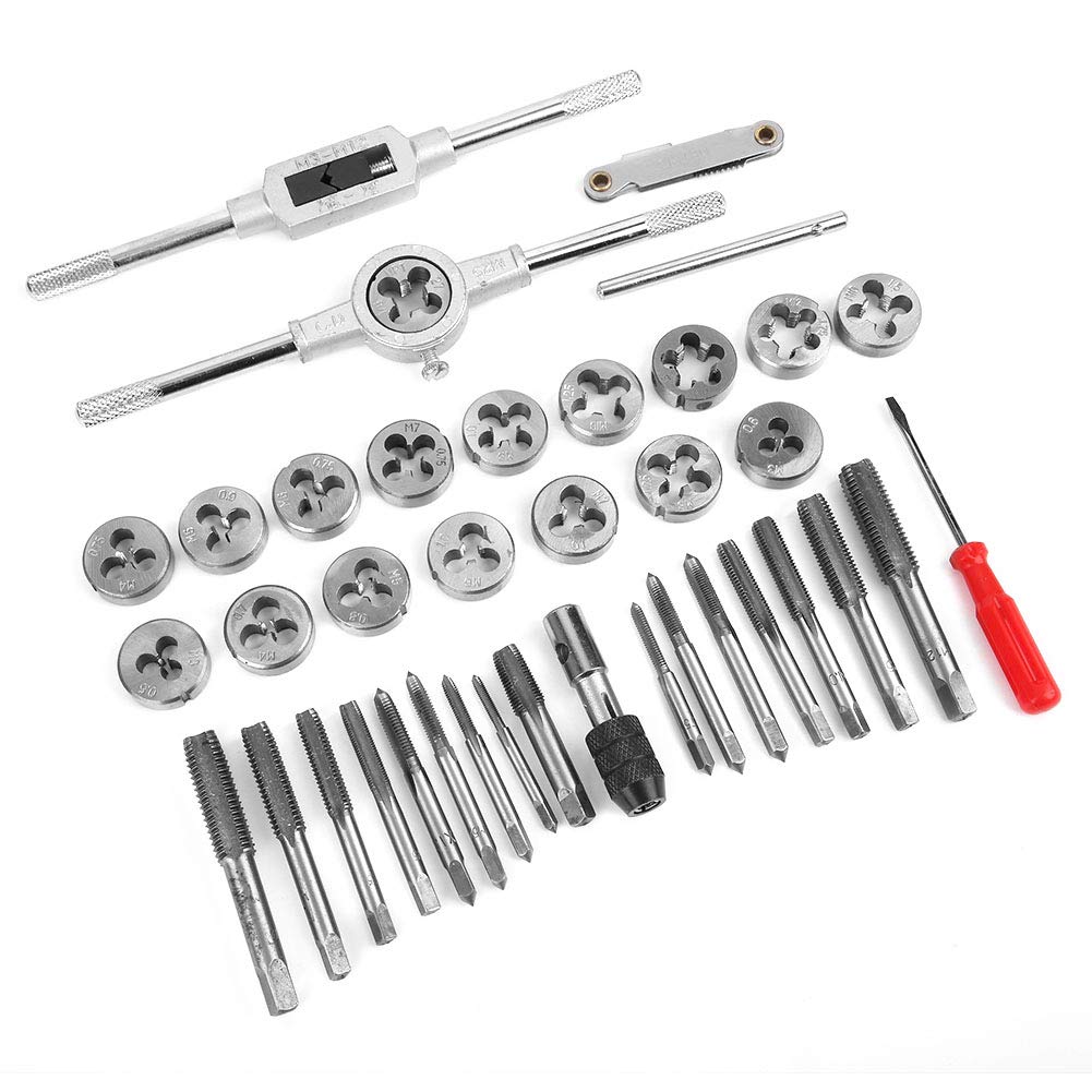 Alomejor Tap Die Set, 40pcs Alloy Steel High Hardness Tools