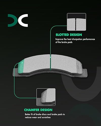 Miniatura 2 de SCITOO Juego de pastillas de freno de cerámica, 8 pastillas de freno para Ford Excursion 2000-2005, 1999-2004 para Ford para F-250 Super Duty,