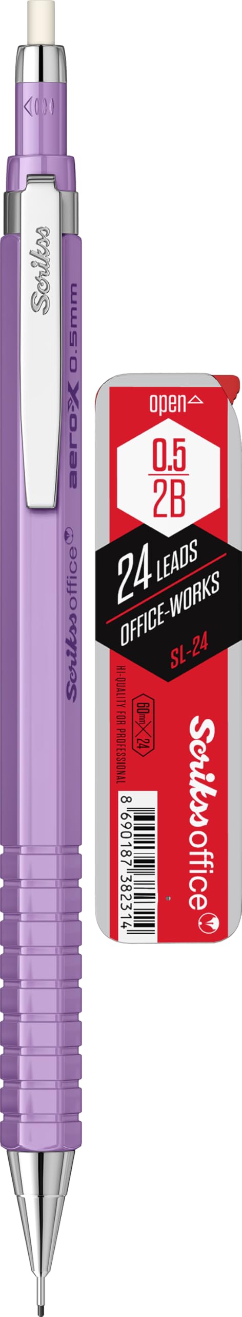 SCRIKSS OFFICE Aero-X Versatil 0.5 Mm Mor & SL-24 Min 2B 2'Li Blister