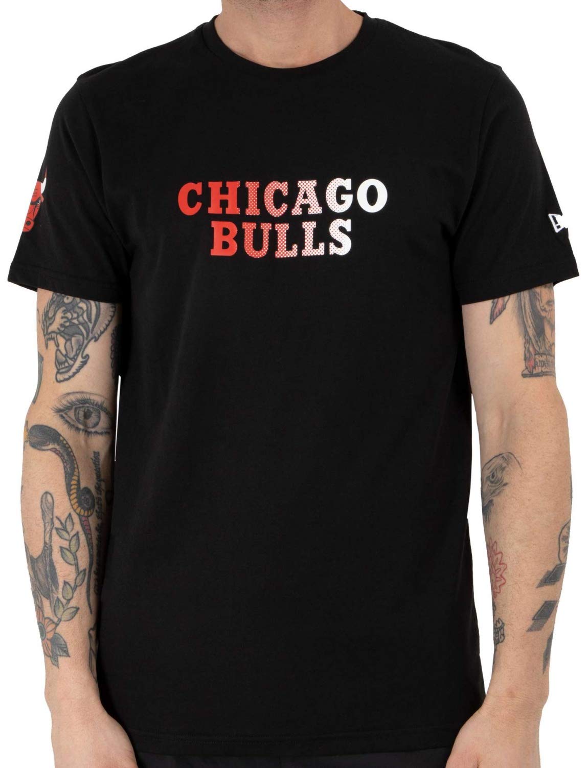 New Era NBA Gradient Wordmark Tee Chibul Short Sleeve Tee, Men, Black, S