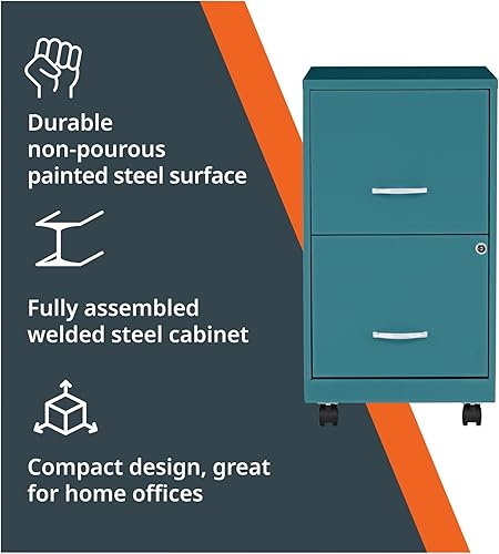 Miniatura 4 de Lorell LYS SOHO - Armario móvil para archivos/archivos, color verde azulado Verde azulado,Negro -,marino,plateado,Blanco,Rojo