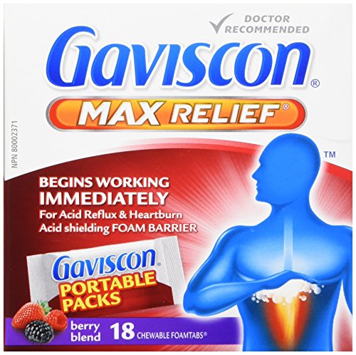 Gaviscon Max Berry- Long-Lasting Acid Reflux and Heartburn Relief, 18 Count