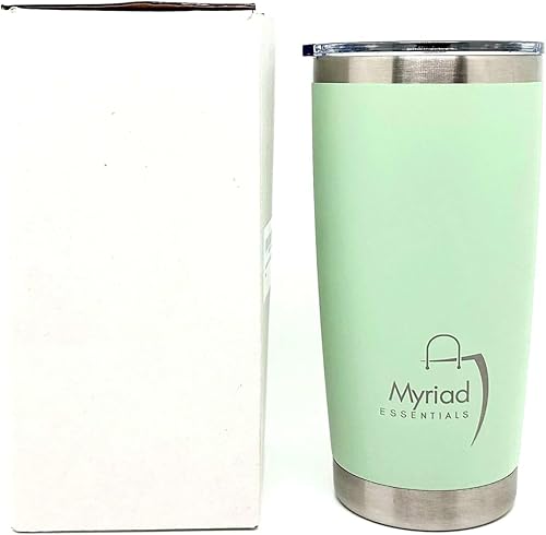 Miniatura 2 de Vaso de acero inoxidable de 20 onzas con tapa y pajilla aislado al vacío, térmico y apto para viajes, ideal para café helado y bebidas sobre la