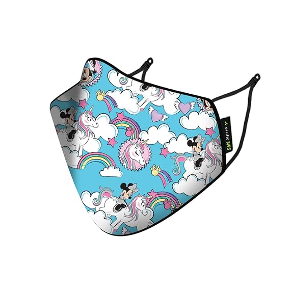 Airific N95 Washable and Reusable Mask | FFP2, 3 layer, designer face and pollution mask for kids and Adults | Tested at International Labs (Extra Small, Minnie Unicorn)
