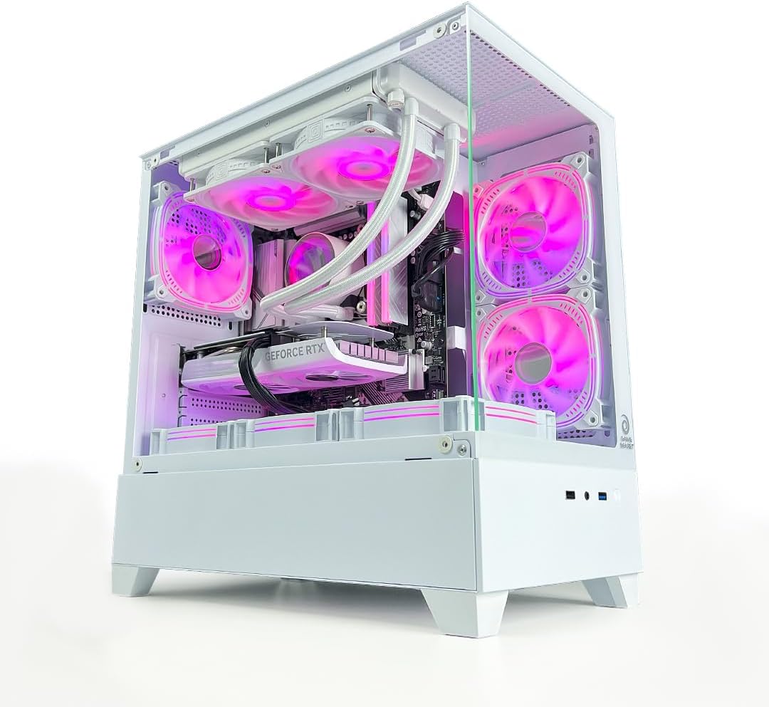 Skye Gaming PC - Intel Core i5-14400F | GeForce RTX 5060Ti 16GB GPU | 32GB DDR4 RAM-1TB NVMe SSD | 240mm Liquid Cooler-B760 MB-650W PSU | WiFi-Bluetooth-Windows 11 Pro | Desktop Computer