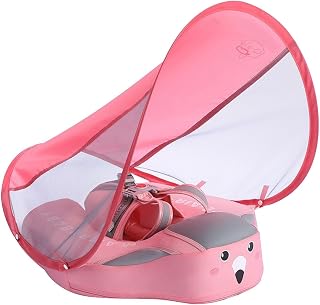 Niños Flotación de natación - Anillo de piscina infantil, colorido dispositivo de flotación para bebés | Tubo de natación cubierto de dosel, balsa de arnés seguro, juguete para niños pequeños de prote