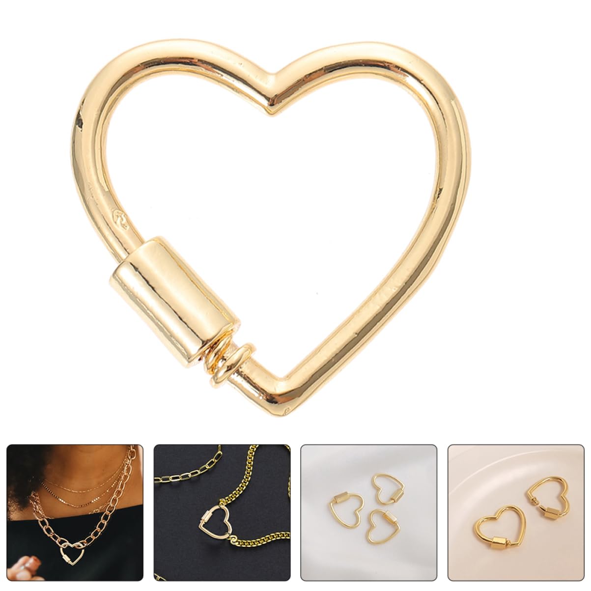 Operitacx 25pezzi Chiusure Per Collane e Bracciali Forma Di Cuore Connettori Fai Da Te Con Chiusura Sicura Accessori Per Creazioni Di Gioielli