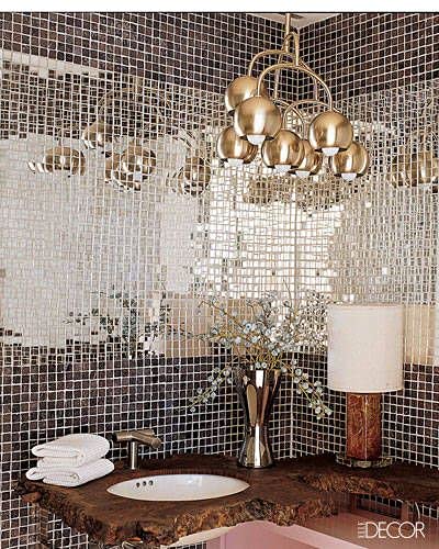 Image of Bikri Kendra - 400 Square Silver Decorative Mirror Stickers for Wall, Wall Mirror Stickers, 3D Acrylic Stickers Wall Stickers for Hall Room, Bed Room, Kitchen Living Room Kids Room.