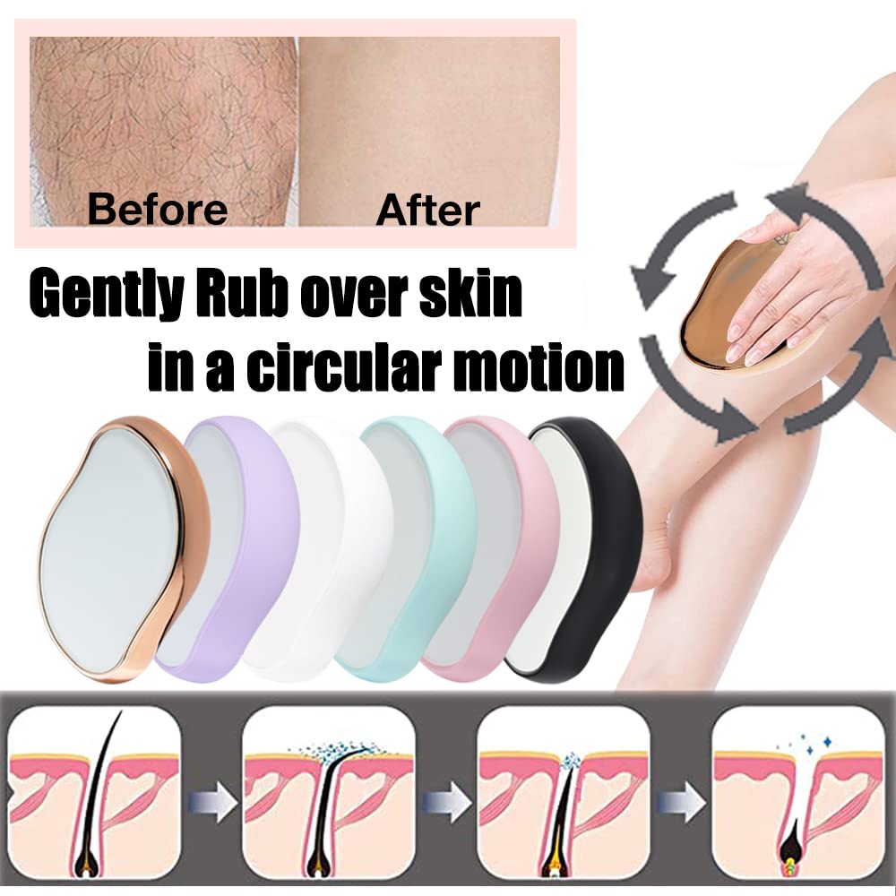 G.Liane Crystal Hair Eraser,Painless Nano Hair Removal,Magic Glass Hair Remover Stone,Reusable Epilator for Women and Men (Gold) - Image 4