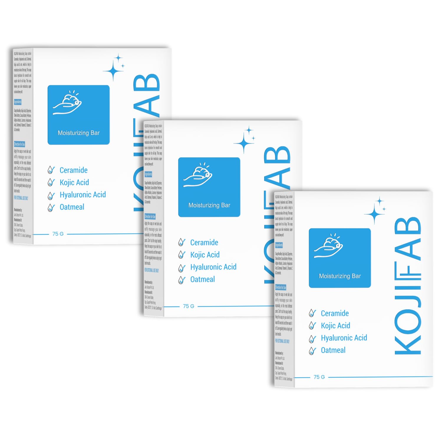 Skin Brightening Soap with Kojic Acid, Ceramides & Hyaluronic Acid | For Soft, Smooth, Glowing Skin | Moisturizer soap For All Skin Types, For Men & Women, (75 gm) (3)