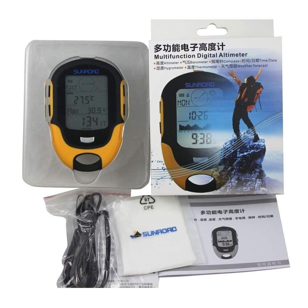Digital multifunción altímetro barómetro Brújula para Deportes al Aire Libre (Sunroad Modelo fr-500)