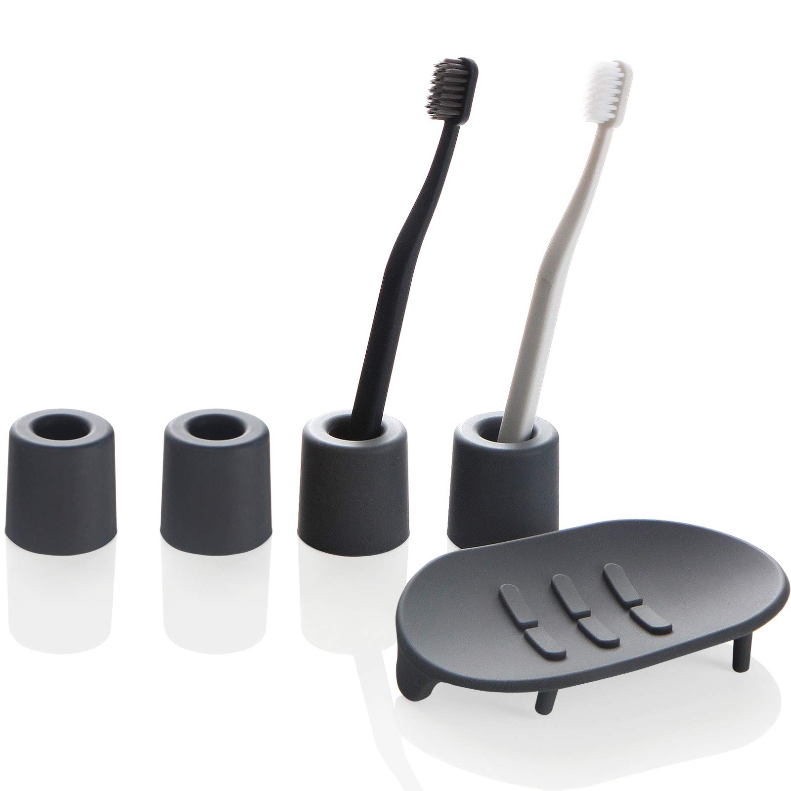 Lazy K Silicone Toothbrush Stands Grey